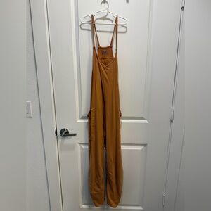 Free people tan/orange jumpsuit